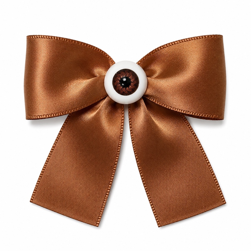 Bow Eyeball Clip – 1.5” Ribbon - Cocoa Kiss